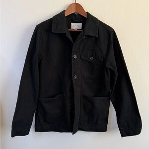 Cotton & On Black Chore Jacket Utility Workwear Button Front Size S